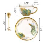 Golden Handle Ceramic Tea Cups with Saucer Set