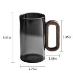 Borosilicate Glass Coffee Mug with Walnut Handle