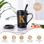 Personalized Letter K Coffee Mug with Flowers