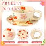 Set of 4 Vintage Flower Cappuccino Cups