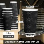 16oz Insulated Double-Walled Disposable Cups - 50 Pack