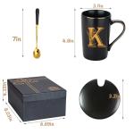 Personalized Letter K Coffee Mug with Flowers