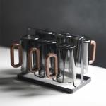Borosilicate Glass Coffee Mug with Walnut Handle