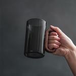 Borosilicate Glass Coffee Mug with Walnut Handle