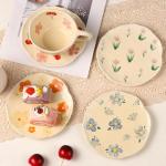 Set of 4 Vintage Flower Cappuccino Cups