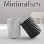 Nordic Striped Ceramic Mug - 10oz Matte White