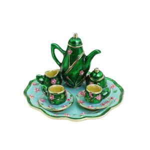 Miniature Tea Set Trinket Box with Tray