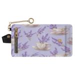 Lavender Teacup Pattern RFID Wallet for Women