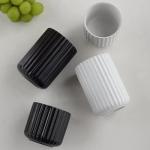 Nordic Striped Ceramic Mug - 10oz Matte White