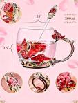 Flower Glass Tea Cup with Spoon - Perfect Gift