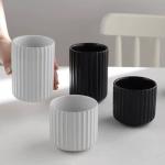 Nordic Striped Ceramic Mug - 10oz Matte White