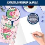 24 Pack Cute Tea Cup Note Cards with Envelopes