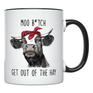 YouNique Designs Cow Coffee Mug, 11 Ounces
