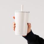 Ceramic-Lined Insulated Travel Tumbler with Straw