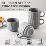 Stackable Ceramic Coffee Mugs Set of 4