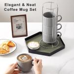 Stackable Ceramic Coffee Mugs Set of 4