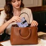 Lavender Teacup Pattern RFID Wallet for Women