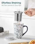 Floral Bloom Porcelain Tea Mug with Infuser