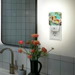 Squirrel Night Light Tea Cup Floral Design