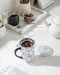 Floral Bloom Porcelain Tea Mug with Infuser