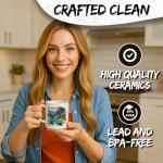 Japanese Ceramic Coffee Mug – 11oz Travel Cup