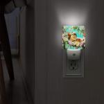 Squirrel Night Light Tea Cup Floral Design