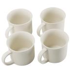 MEBRUDY Ceramic Coffee Mugs Set of 4, 12 oz White Coffee Mug with Handle Microwave and Dishwasher Safe for Coffee, Hot Tea, Juice, Milk