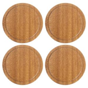 Uxcell 4-piece Bamboo Tea & Coffee Mug Lid Set - 3.07" Sealed Lids for Tea, Coffee, Candle Holders