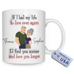 Wrappiness Coffee Mug If I Had My Life To Live Over Again - Valentine Mugs Gift for Couple, Cup For wife Husband Girlfriend Boyfriend - Personalized Anniversary Wedding Gifts for Couple