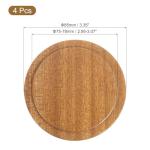 Uxcell 4-piece Bamboo Tea & Coffee Mug Lid Set - 3.07" Sealed Lids for Tea, Coffee, Candle Holders