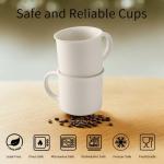 MEBRUDY Ceramic Coffee Mugs Set of 4, 12 oz White Coffee Mug with Handle Microwave and Dishwasher Safe for Coffee, Hot Tea, Juice, Milk