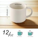 MEBRUDY Ceramic Coffee Mugs Set of 4, 12 oz White Coffee Mug with Handle Microwave and Dishwasher Safe for Coffee, Hot Tea, Juice, Milk