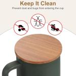 Uxcell 4-piece Bamboo Tea & Coffee Mug Lid Set - 3.07" Sealed Lids for Tea, Coffee, Candle Holders