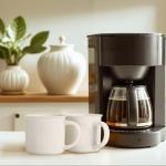 MEBRUDY Ceramic Coffee Mugs Set of 4, 12 oz White Coffee Mug with Handle Microwave and Dishwasher Safe for Coffee, Hot Tea, Juice, Milk