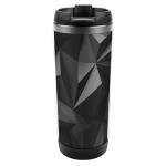 BTCOWZRV Black Geometric Coffee Tumbler for Travel, Vacuum Insulated Tumbler for Outdoor, Stainless Steel Tea Cup with Lid for Office, Multifunctional Water Mug for Fitness