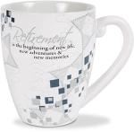 Pavilion - Retirement - Abstract Square Patterned Gray Interior 20 oz Coffee Cup Mug