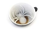 Creature Cups SPIDER Ceramic Cup (11 Ounce, Black Exterior) - Creepy Cups - Hidden 3D Critter Inside Mug Emerges As You Drink - Birthday, Holiday, Spooky Drinkware Gift for Coffee & Tea Lovers