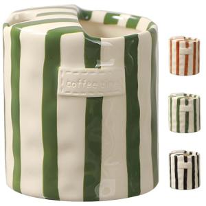 Retro Striped Ceramic Coffee Mug - 10oz