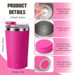 hatisan Self Stirring Coffee Mug With Lid Electric High Speed Self Stirring Mug 400ml Rechargeable Detachable Stainless Steel Self Stirring Cup for Coffee, Milk, Cocoa Christmas Gift(Rose red)