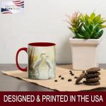Elegant Egret Pair Mug, 11oz Ceramic Coffee Cup with White Herons in Tranquil Wetland Scene, Nature-Inspired Bird Lover Gift, Serene Wildlife Art Cup
