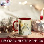 Elegant Egret Pair Mug, 11oz Ceramic Coffee Cup with White Herons in Tranquil Wetland Scene, Nature-Inspired Bird Lover Gift, Serene Wildlife Art Cup