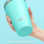 Swig Life 18oz Party Cup, Stackable Insulated Travel Coffee Tumbler with EZ Slider Lid, Cup Holder Friendly Travel, Stainless Steel 18 oz Tumbler, Reusable Coffee Mug (Sweet Pea)