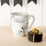 Pavilion - Retirement - Abstract Square Patterned Gray Interior 20 oz Coffee Cup Mug
