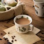 Swuut 12 oz Vintage Ceramic Coffee Mug Set of 4 - Handmade Stoneware Pottery Countryside Farmhouse Fall Autumn Tea Mugs with Big Handle for Latte,Cocoa,Dishwasher & Microwave Safe Cups (Animals)