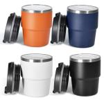 CHLJAR 6 oz Espresso Cup, Ceramic-Lined 18/8 Stainless Steel Coffee Cup With lid for Espresso Machine, Reusable & Stackable Double-Wall Vacuum Insulated Tea Cups, Dishwasher Safe, 4 Pack-4 Colors