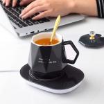 Coffee Warmer for Desk, with Mug Set. Cup Warmer Tea Warmer, Electric Beverage Warmer, Drink Warmer for Cocoa, Tea, Milk (Black)