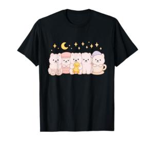 Kawaii Samoyed Puppy Squad Cute Duck Teacup Macaron Art T-Shirt