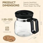 UFORU 16 Oz Novelty Coffee Pot Mug - Funny Glass Carafe with Handle & Spill-Proof Lid, Unique Coffee Pot Shaped Drink Cup for Valentine’s Day, Dads, Office & Travel, Includes 2 Hilarious Cork Coasters