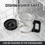 Coffee Pot Mug with Lid,16 Oz Glass Mini Coffee Cup | Spill Proof Heatproof Large Capacity Clear Travel Mug & Novelty Gift for Coffee Lovers & Office Desk (Coffee Pot-1 PCS)