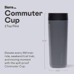 Corkcicle Commuter Cup Travel Mug - Insulated Coffee Mug with Lid - Keeps Drinks Cold 18 Hours - 360° Spill-Proof Sip Lid - Holiday Gift - Great for Gifting Warmth - 17 oz - Flint